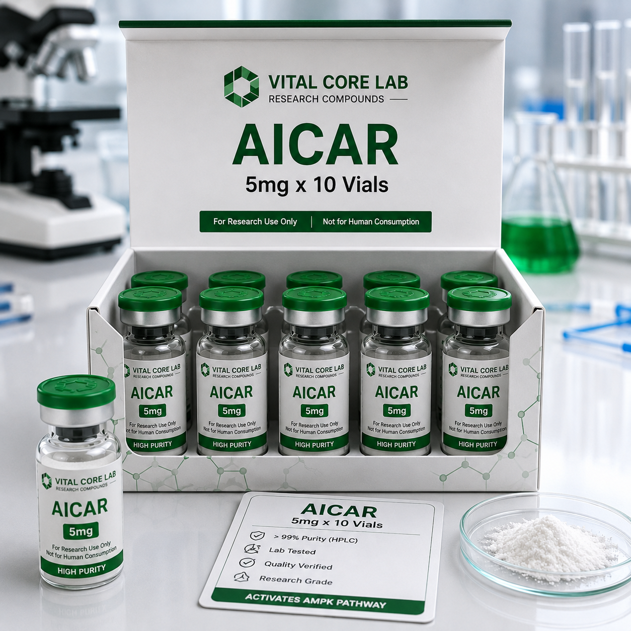 AICAR 5mg x 10 vials high purity AMPK research kit