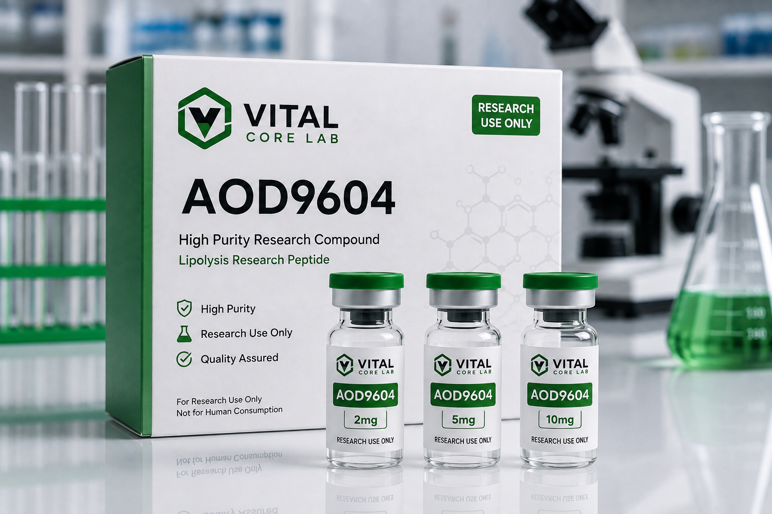 AOD9604 Research Vials — 2mg, 5mg & 10mg