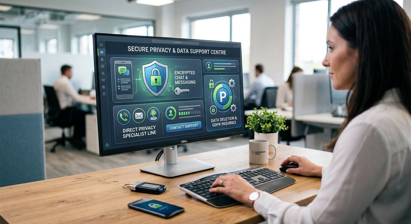 Secure Data Privacy Support Portal in Modern Office