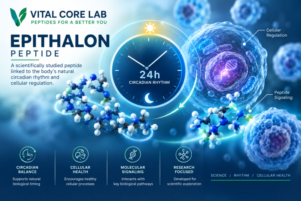 Epithalon Peptide telomere research cellular aging concept